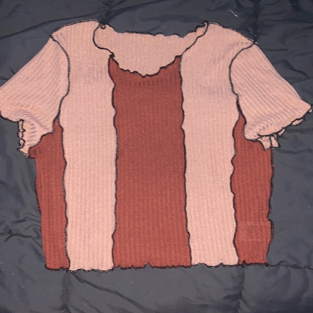 SHEIN Lettuce Trim Colorblock Tee